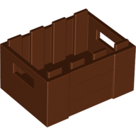 Lego Box / Crate with Handholds 3 x 4 x 1 2/3 / Reddish Brown