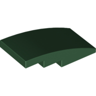 Lego Brick Curved 4 x 2 No Studs / Dark Green