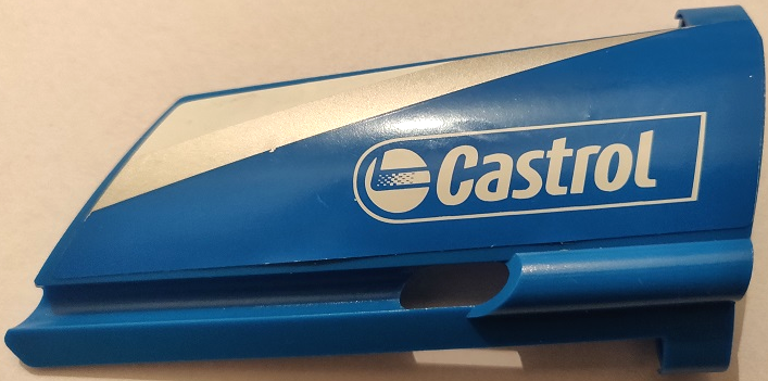 Lego Technic, Panel Fairing #20 Large Long, Small Hole, Side A with 'Castrol' Pattern (Sticker) - Set 8461