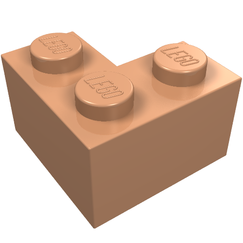 Lego Brick 2 x 2 Corner / Nougat