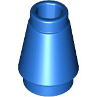 Lego Cone 1 x 1 [Top Groove] / Blue