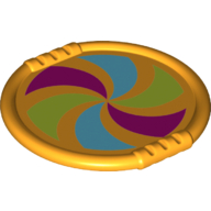 Lego Duplo Disk with Lime, Azure and Magenta Spiral Print