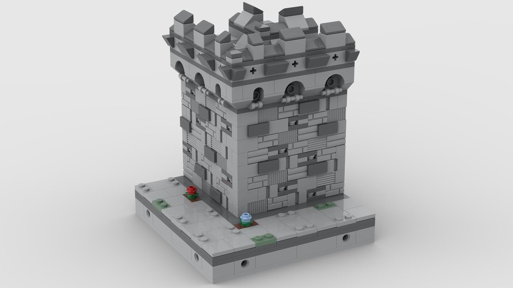 Lego Mini-Medieval-Modulars 23 - "Wall Corner Inverted"