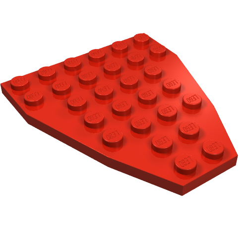 Lego Wedge Plate 7 x 6 Boat Bow without Stud Notches / Red