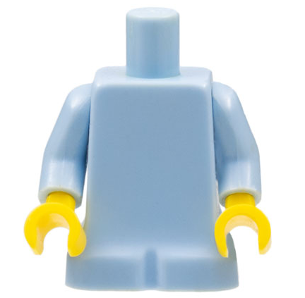 Lego Body Baby, Plain, Bright Light Blue Arms, Yellow Hands