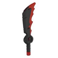 Lego Weapon Sword with Jagged Edges and Trans-Red Flames Pattern