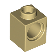 Lego Technic Brick 1 x 1 with Pin Hole / Tan