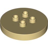 Lego Duplo Plate Round 4 x 4 [aka Table] / Tan