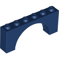 Lego Brick Arch 1 x 6 x 2 - Thin Top without Reinforced Underside [New Version] / Dark Blue