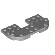 Lego Plate Round Corners Double 4 x 8 with 2 x 2 Cutout and 2 x 8 Raised Studs, Reduces Nubs / Light Bluish Gray