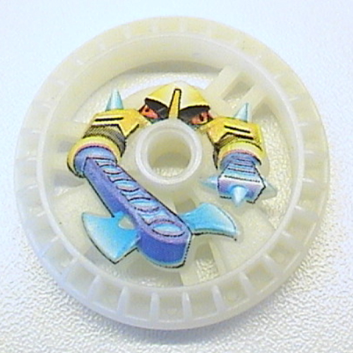 Lego Technic Disc 5 x 5 Notched, Axer Print / Glow In Dark Opaque