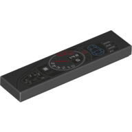 Lego Tile 1 x 4 with Dashboard Print / Black