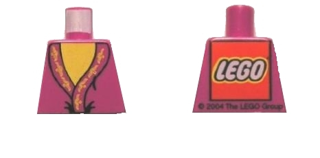 Lego Torso Harry Potter Dumbledore Pattern - LEGO Logo on Back / Light Purple