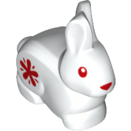 Lego Animal, Rabbit / Bunny with Red Nose / Eyes, Red Star on Side print