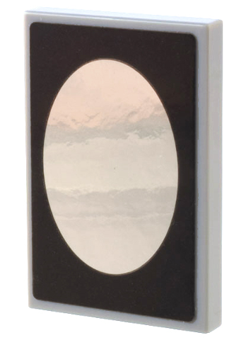 Lego Tile 2 x 3 with Oval Mirror with Black Frame Pattern (Sticker) - Set 21335 / Light Bluish Gray