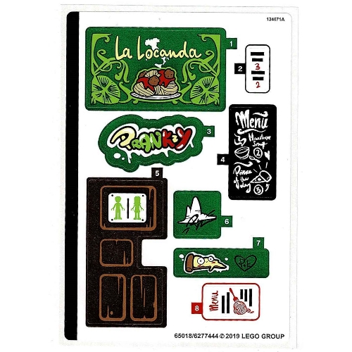 Lego Sticker Sheet for Set 41379-1