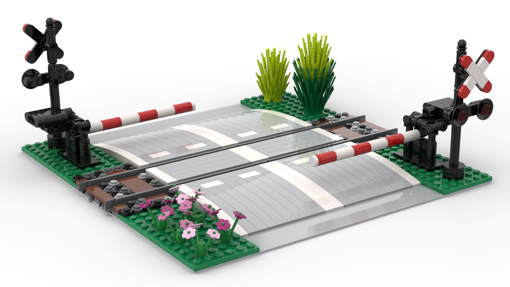 Lego Railway Level Crossing - Passage à niveau ferroviaire - MOC