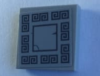Lego Tile 2 x 2 with Floor Tile with Ornamental Mosaic Border on Light Bluish Gray Background Pattern (Sticker) - Set 70617