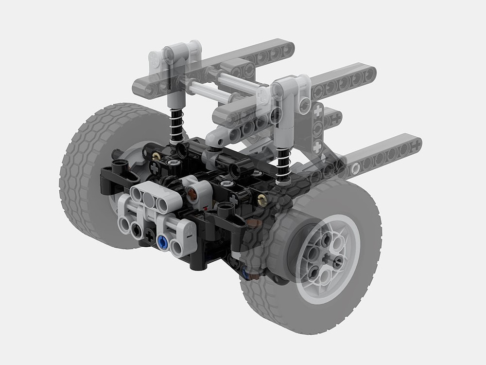 Lego 11-Stud Motorized Front Axle (No Onboard Servo)