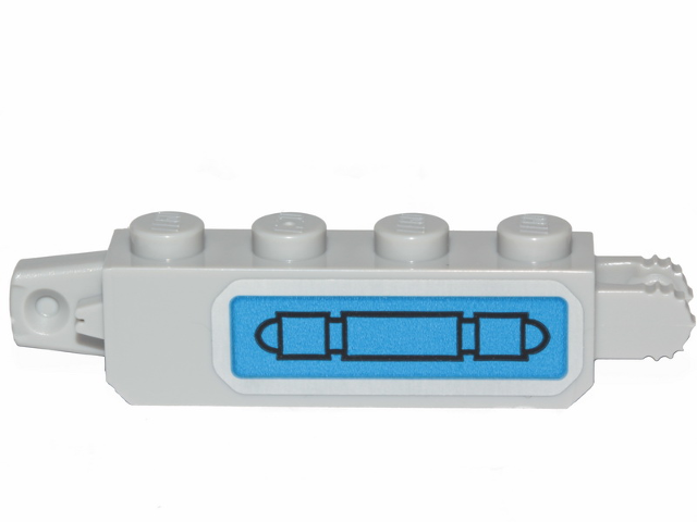 Lego Hinge Brick 1 x 4 Locking with Pipe on Blue Background Pattern Model Right Side (Sticker) - Set 75280