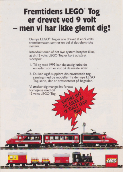 Lego 1992 Medium Train Danish (921762-dk)