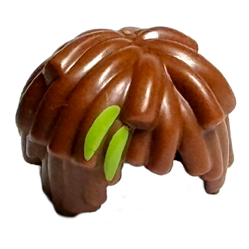 Lego Hair Short Long Curls / Mop Top with Thick Lime Splotch print