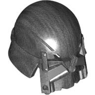 Lego Helmet with Black Visor and Silver Stripes Print (Knights of Ren) / Pearl Titanium
