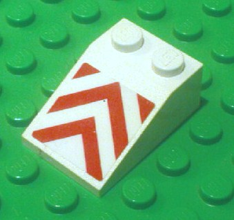 Lego Slope 33 3 x 2 with Red Chevron Stripes Pattern (Sticker) - Set 7894