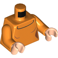 Lego Torso Sweater with Black Collar Line Print, Orange Arms, Light Nougat Hands / Orange