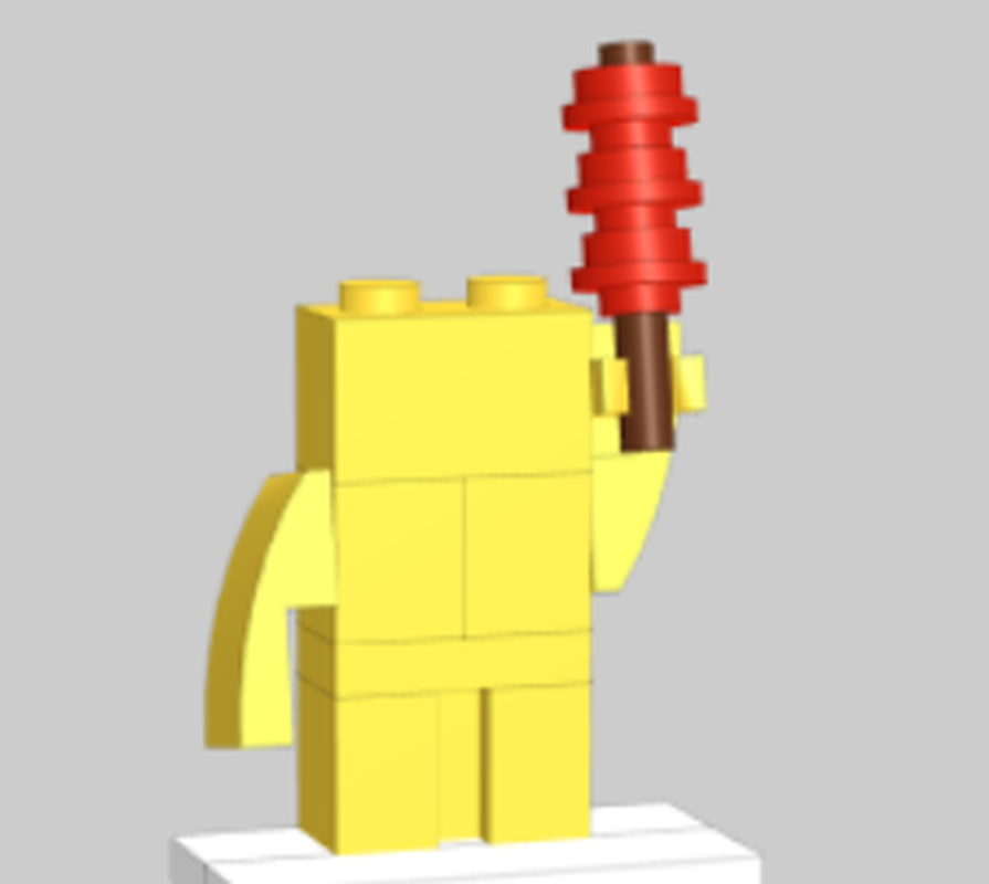 Lego A little figure holding a stick of tanghulu