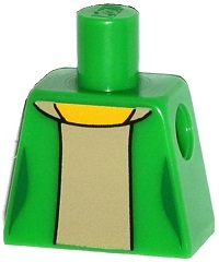 Lego Torso Simpsons Female Jacket over Tan Shirt Pattern / Bright Green