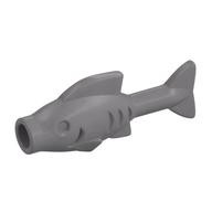 Lego Animal, Fish [Hollow Stud Mouth] / Flat Silver
