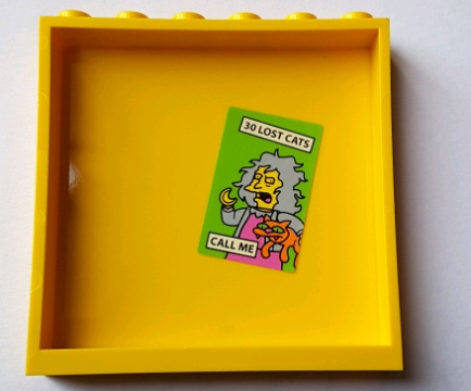 Lego Panel 1 x 6 x 5 with '30 LOST CATS CALL ME' Pattern on Inside (Sticker) - Set 71016
