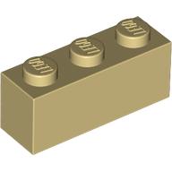 Lego Brick 1 x 3 / Tan