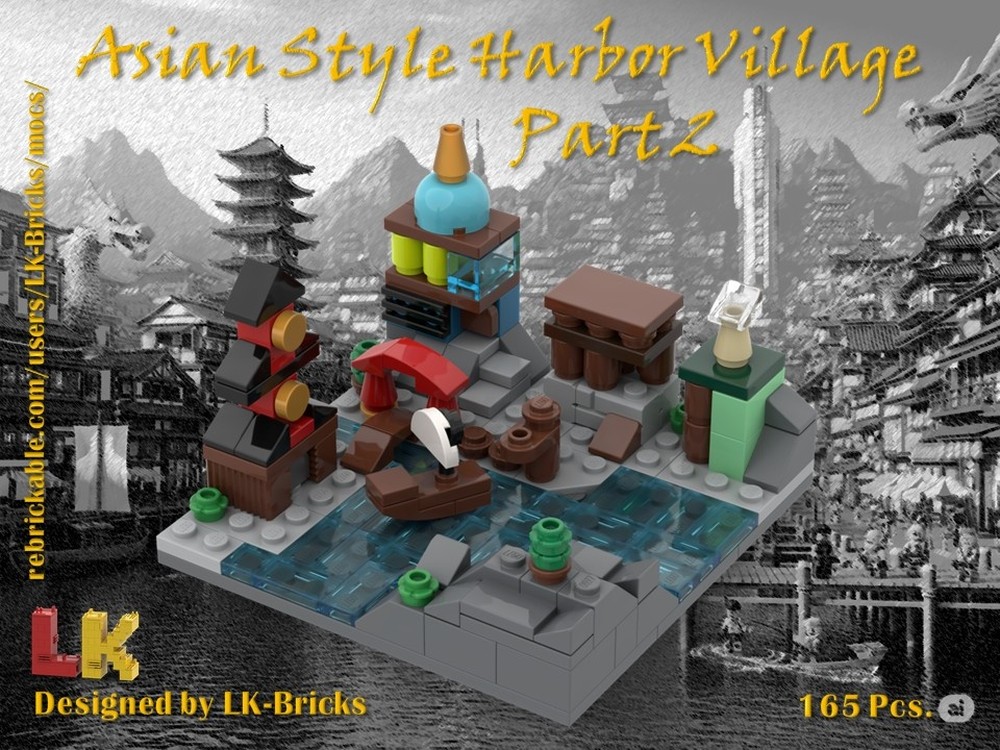 Lego Asian Style Harbor Village Diorama - Part 2