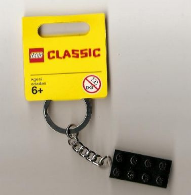 Lego 2 x 4 Brick - Black Key Chain