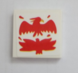 Lego Tile 2 x 2 with Red Phoenix Pattern (Sticker) - Set 75980