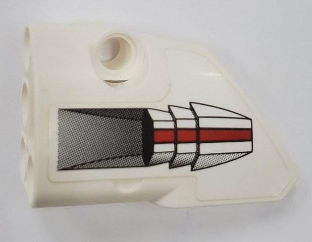 Lego Technic, Panel Fairing # 1 Small Smooth Short, Side A with Turbine with Red Stripe Pattern (Sticker) - Set 42076