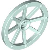 Lego Wheel Wagon Large (33mm D.), hole notched for wheels holder pin / Light Aqua