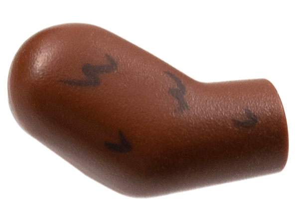 Lego Arm, Right with Dark Brown Fur Pattern