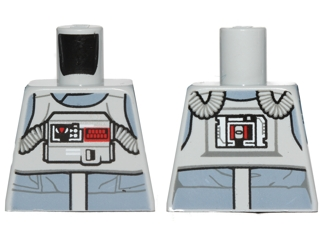 Lego Torso SW AT-AT Driver with Sand Blue Jumpsuit, Bib with Breathing Apparatus and Pipes on Back Pattern / Light Bluish Gray