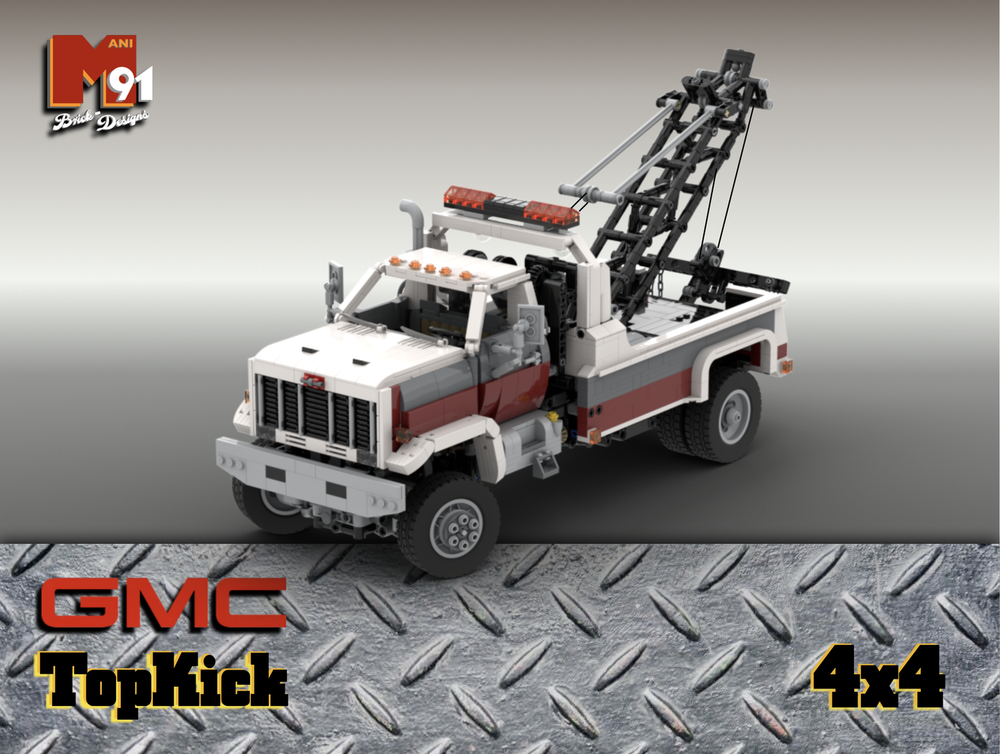 Lego 80's GMC TopKick Wrecker 4x4 RC white/dark red