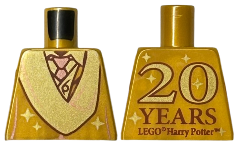 Lego Torso Robe with Shirt and Tie, '20 YEARS LEGO Harry Potter' on Back Pattern / Pearl Gold