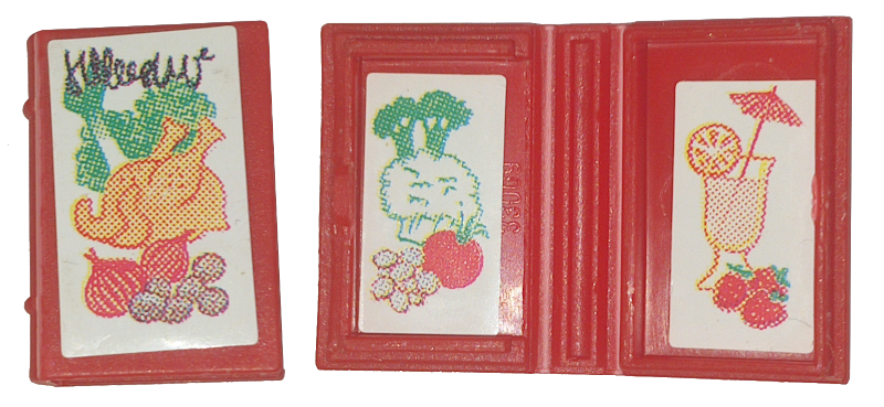 Lego Minifigure, Utensil Book 2 x 3 with Turkey and Food Pattern (Stickers) - Sets 3115 / 3243 / Red