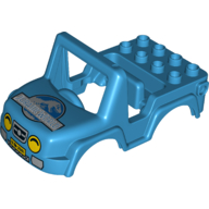 Lego Duplo Off Road Vehicle Top - Grill, Headlights, Number Plate, 'Jurassic World' Logo Print