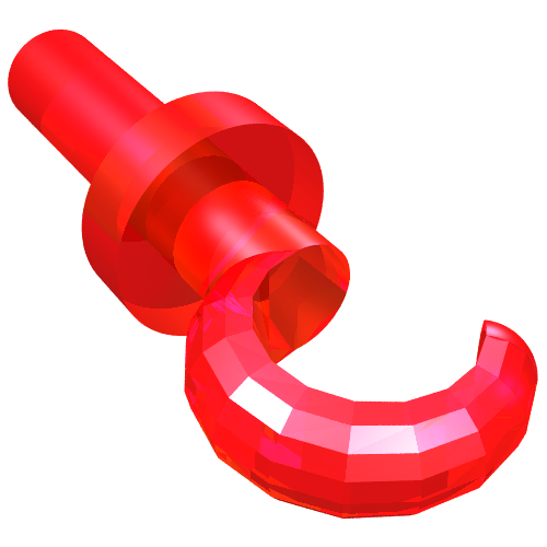 Lego Hand Pirate Hook / Trans-Red