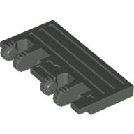 Lego Hinge Train Gate 2 x 4 Locking Dual 2 Fingers with Rear Reinforcements, 9 Teeth / Dark Gray