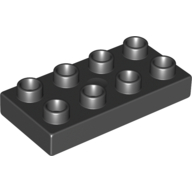 Lego Duplo Plate 2 x 4 / Black