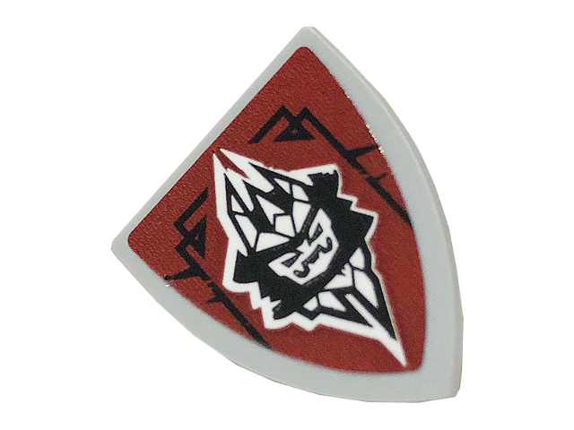 Lego Minifigure, Shield Triangular Short with Emperor on Dark Red Background, Left Lines Up Pattern (Sticker) - Set 70678