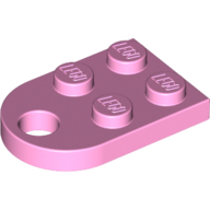 Lego Plate Special 3 x 2 with Rounded End, Hole / Bright Pink